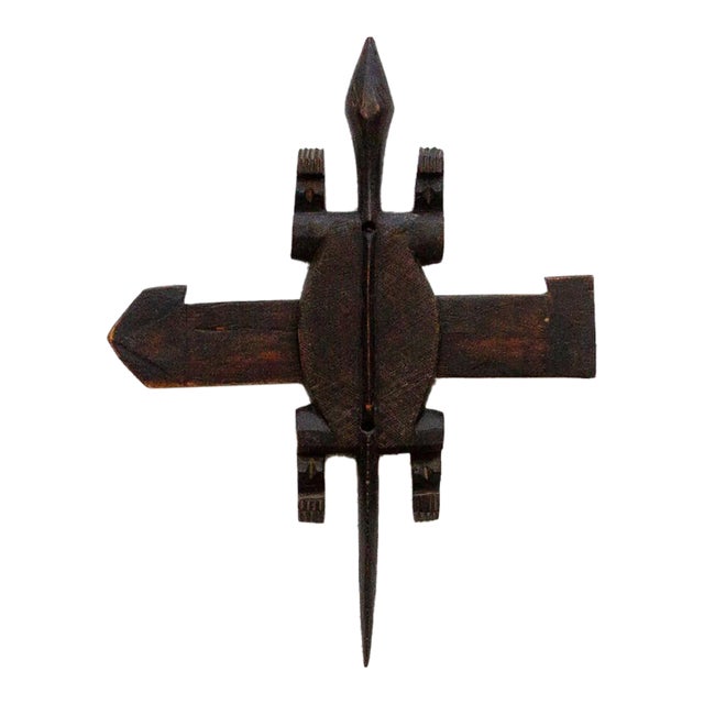 Finely Carved Bambara Lizard Guardian For Sale