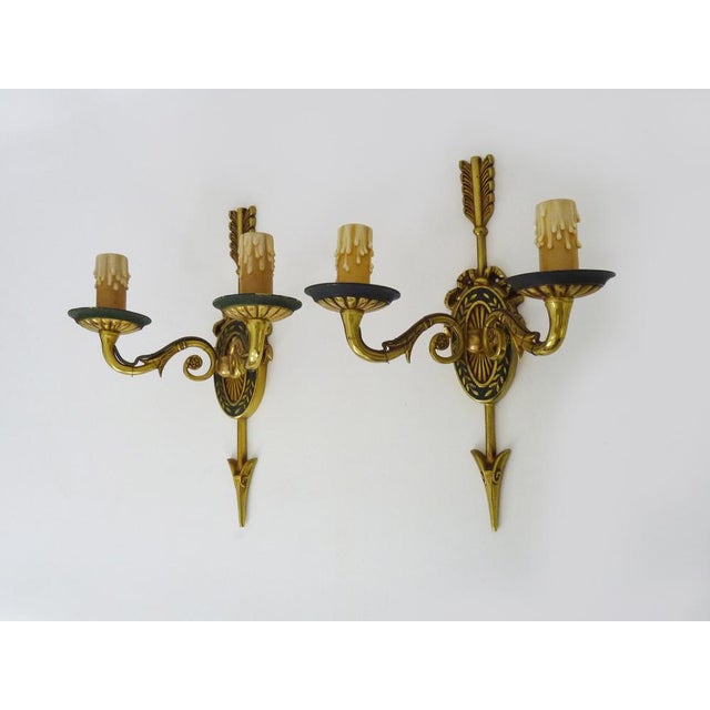 Traditional Vintage Wall Light in Bronze, 1920s For Sale - Image 3 of 10