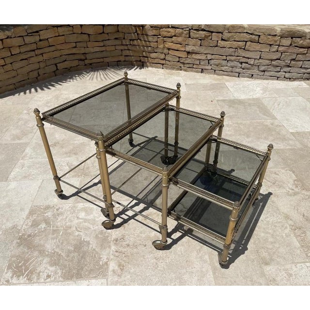 Nesting Tables from Maison Jansen, Set of 3 For Sale - Image 3 of 13