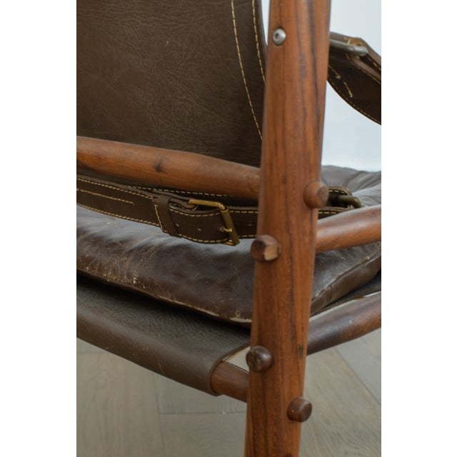 Arne Norell 1960s Attributed to Arne Norrell “Sirocco” Safari Lounge Chair by Norell Möbel Ab, Sweden For Sale - Image 4 of 5