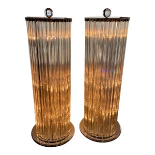 Venini Triedri Floor Lamps - a Pair For Sale