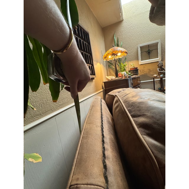 1960s Large Western Leather Sofa For Sale - Image 11 of 14
