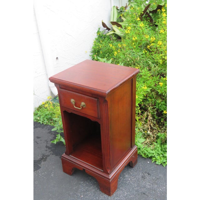 Mahogany Tall Nightstand Side End Table For Sale - Image 11 of 13