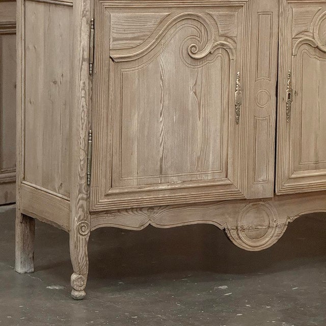 19th Century French Normandy Louis Philippe Period Stripped Pine Buffet À Deux Corps ~ Bookcase For Sale - Image 11 of 18
