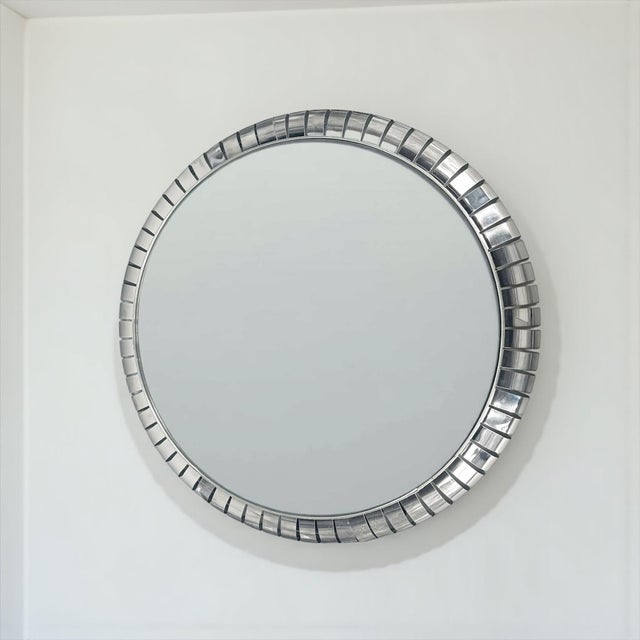 Space Age Chrome Mirror with Integrated Lighting, Italy, 1970s For Sale - Image 6 of 15