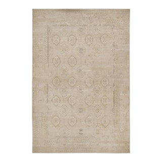 Rug & Kilim’s Oushak Style Oversized Rug in Taupe With Floral Patterns For Sale