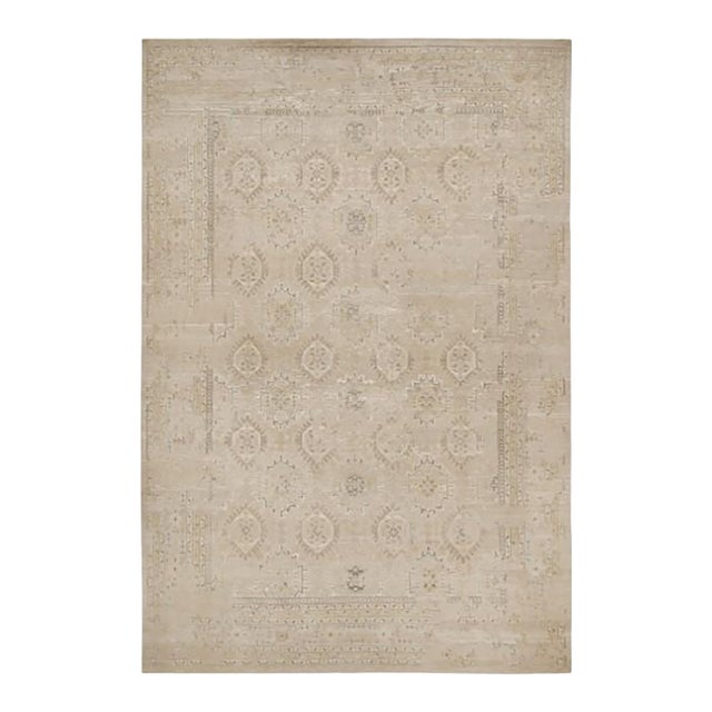 Rug & Kilim’s Oushak Style Oversized Rug in Taupe With Floral Patterns For Sale