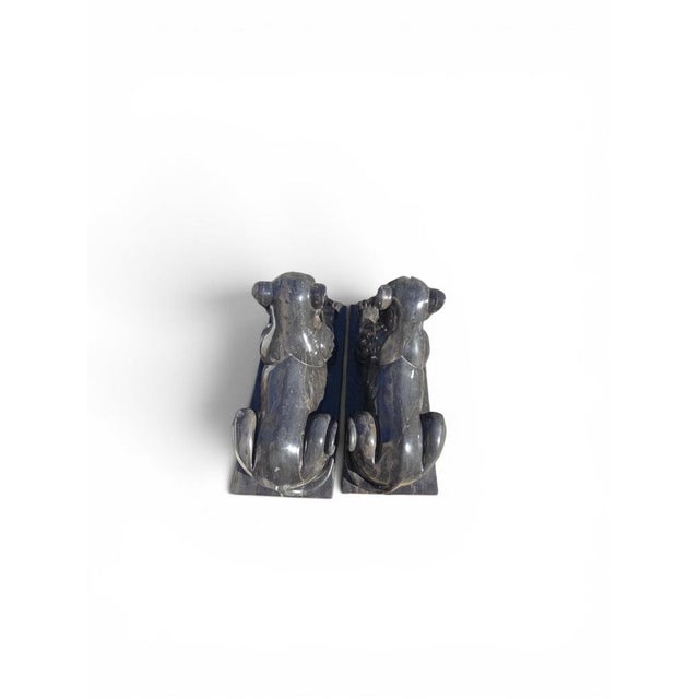 Black Italian Artist, Lion Sculptures, Late 20th Century, Black Marble, Set of 2 For Sale - Image 8 of 12