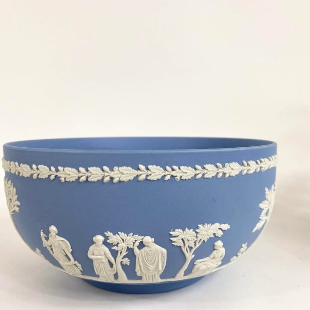 Blue English Wedgwood Jasperware Blue and White Bowl For Sale - Image 8 of 8