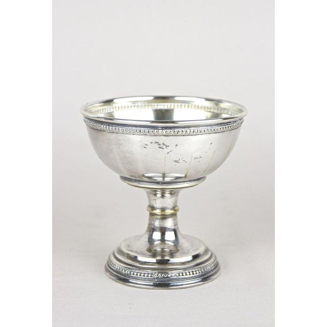 Art Nouveau Silvered Brass Goblets on Tray by Argentor, 1910, Set of 3 For Sale - Image 11 of 18