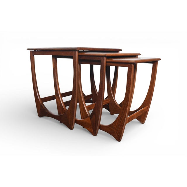 Mid 20th Century Mid 20th Century Attributed to G Plan Astro Tile Top Nesting Tables in Teak #3 For Sale - Image 5 of 8