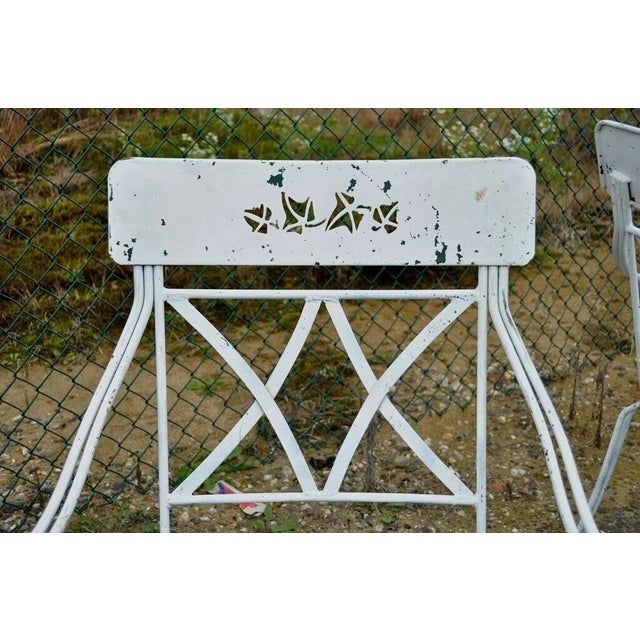 Vintage Wrought Iron Salterini Style Garden Patio Dining Set - 5 Pc Set For Sale - Image 4 of 12