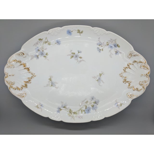 Haviland China Limoge Blue Floral Pattern Late 1800'S Antique