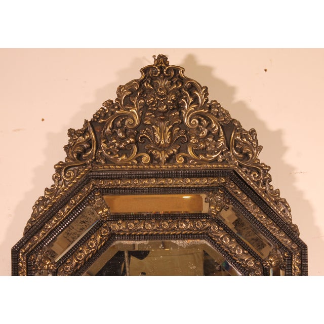 Large Antique Dutch Mirror with Parclosed Panels, 1800s For Sale - Image 3 of 11