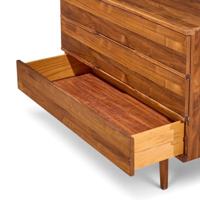 Wood Mel Smilow Mid Century Walnut Chest of Drawers Dresser For Sale - Image 7 of 8