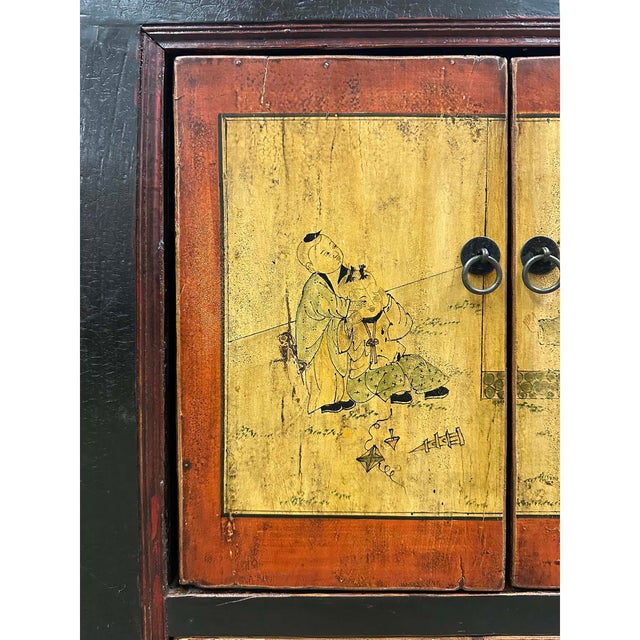 Early 20th Century Antique Chinese Mongolia Twin Cabinet/Buffet Table, Sideboard For Sale - Image 9 of 18
