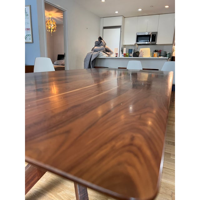 Moderncre8ve "Zoe" Solid Walnut Dining Table — Mid-Century Danish Modern For Sale - Image 4 of 10