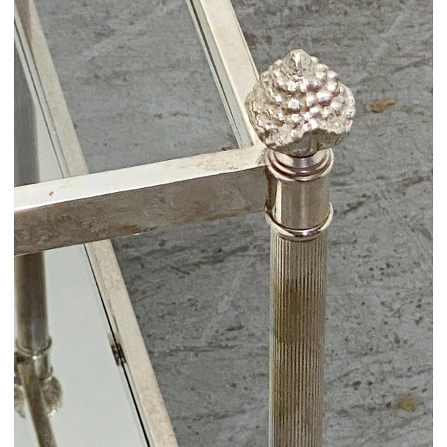 French Low Side or End Tables of Silvered Metal and Glass 'Individually Priced' For Sale - Image 9 of 13