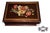 Wooden Inlaid Jewelry Box Vintage Henrique Michels Inlaid Floral Marquetry For Sale