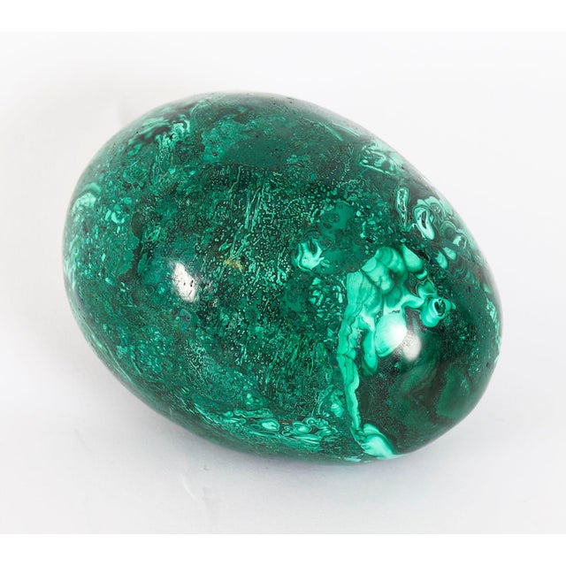 Antique Art Deco Russian Polished Malachite Egg and Stand, 1930s For Sale - Image 13 of 18