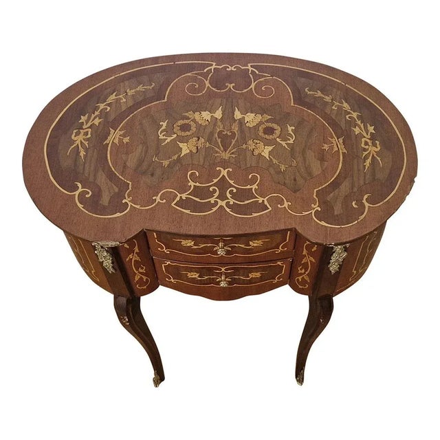 Wood Baroque Telephone Table with 2 Drawers, 1980s For Sale - Image 7 of 10