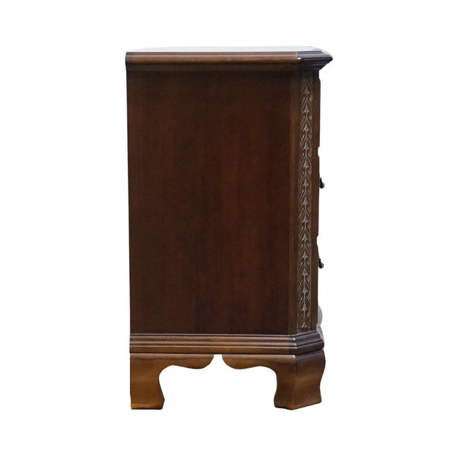 American Drew Solid Cherry Traditional Style 32" Serpentine Front Three Drawer Nightstand 601-420 For Sale - Image 11 of 14