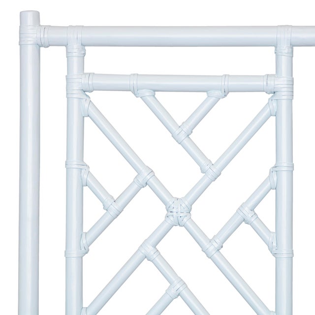David Francis Chippendale Platform Bed California King - Light Blue For Sale - Image 4 of 12
