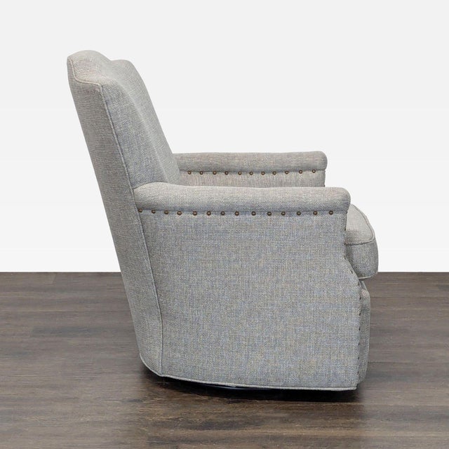C.R. Laine Furniture Cr Laine Furniture Lounge Swivel Chair With Nailhead Trim For Sale - Image 4 of 8