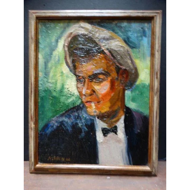 "Portrait of Moreno" Oil Painting by Anders Aldrin For Sale - Image 4 of 4