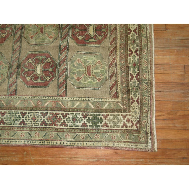 Contemporary Mid 20th Century Muddy Turkish Anatolian Accent Foyer Rug For Sale - Image 3 of 6