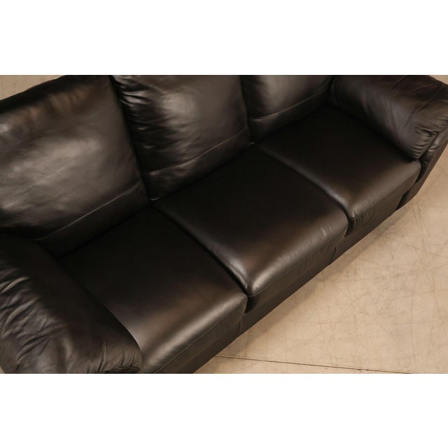 Animal Skin Italsofa Pair of Black Leather Sofas For Sale - Image 7 of 18