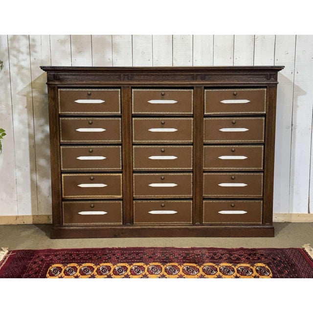 20th Century Oak Filing Cabinet by Chalmette Paris-Brussels For Sale - Image 5 of 18