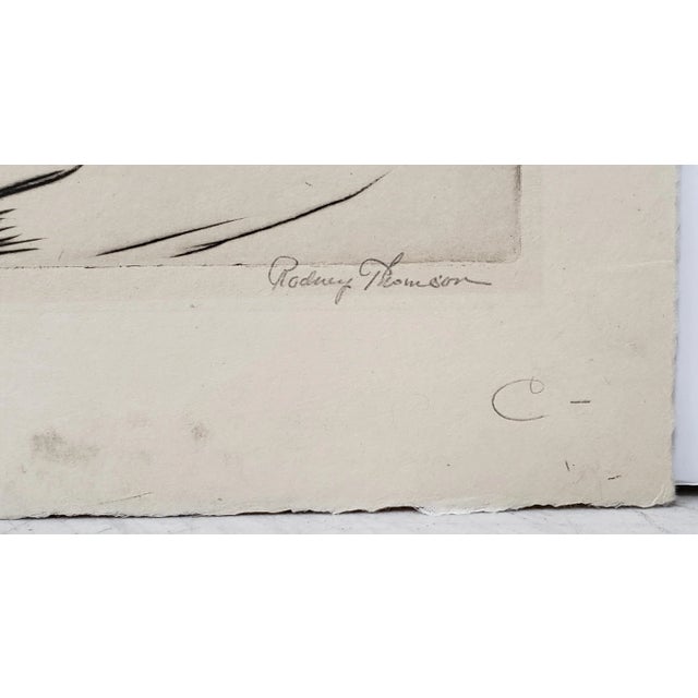 Illustration Rodney Thomson (American, 1878-1941) "The Watcher" Drypoint Etching Trial Proof C.1930 For Sale - Image 3 of 12