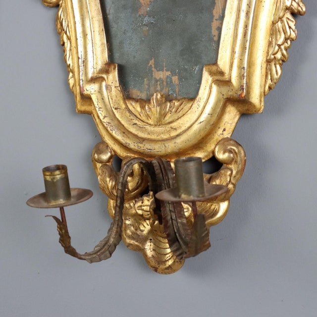 Gold Small Carved Gilded Mirrors, Set of 3 For Sale - Image 8 of 13