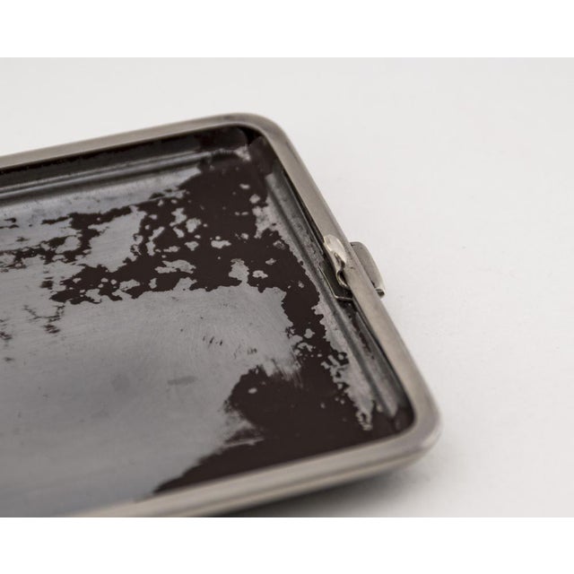 German Stainless Steel Cigarette Case with Leather Inlay, 1930s For Sale - Image 16 of 18