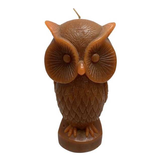 Vintage Unused Owl Tall Candle For Sale