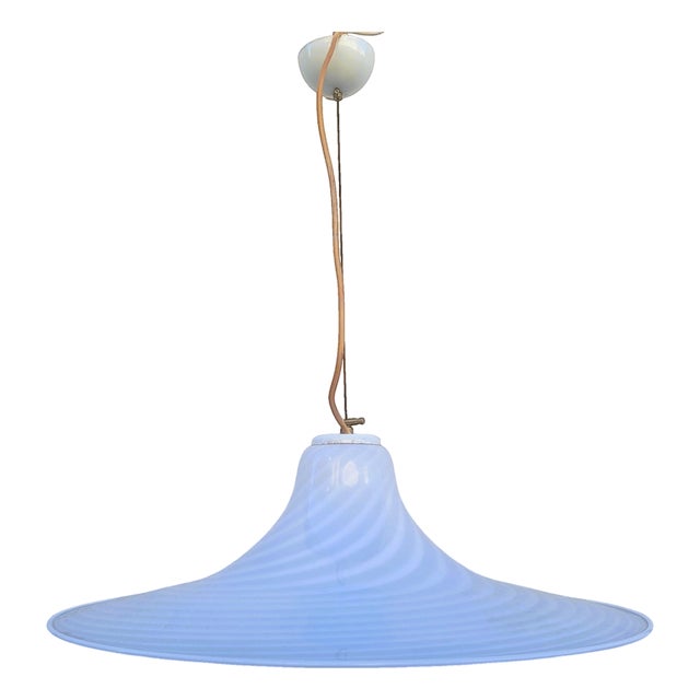 Murano Glass Spiral Pendant Light, 1970s For Sale