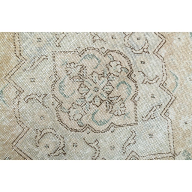 1970s Vintage Persian Handmade Wool Cotton Beige Area Rug For Sale - Image 9 of 11