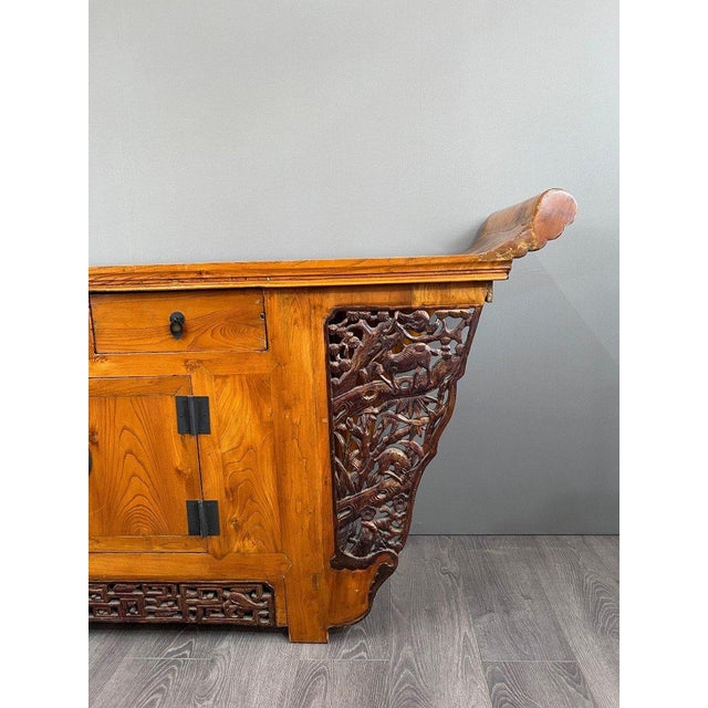 Wood Antique 20th Century Japanese Pine Console Buffet For Sale - Image 7 of 9