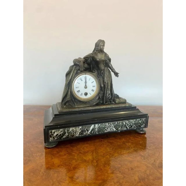 Victorian Marble Mantle Clock, 1860s For Sale - Image 3 of 6