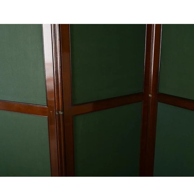 English 19th Century Mahogany and Fabric Folding Screen Room Partition For Sale - Image 10 of 12