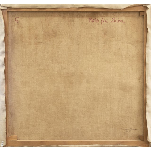 'Motif From Ibiza' by Harriet Fischer, 1951, Post-Impressionist Woman Artist, Paris, Madrid, Copenhagen For Sale - Image 11 of 13