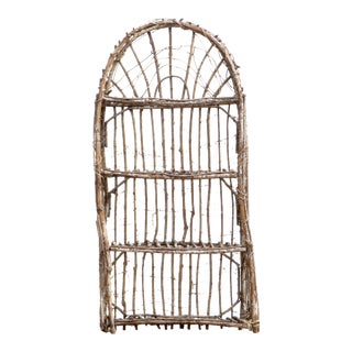 Artisan Crafted Adirondack Style / Organic Chic Large Twig Etagere For Sale