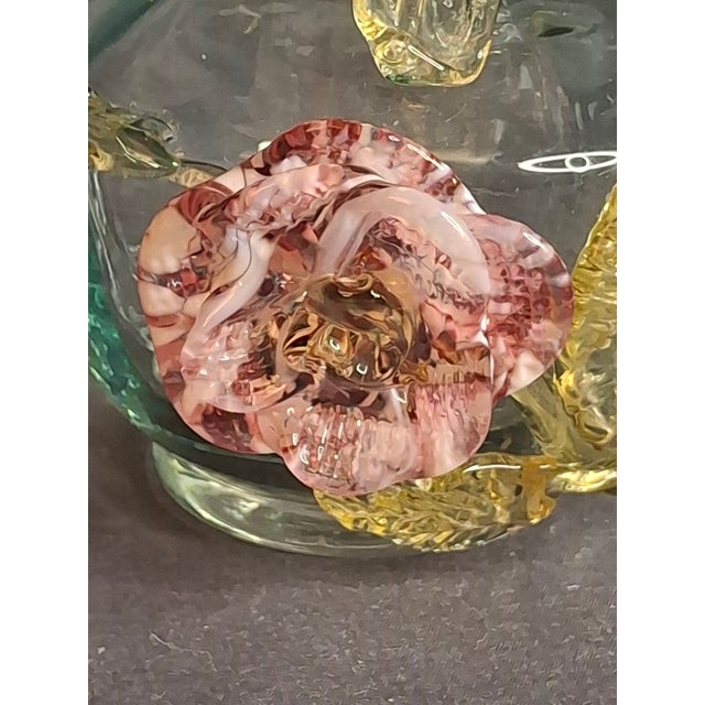 Late 19th Century Rare Stevens & Williams Manganese Uranium Glass Bud Vase Applied Rose and Rigaree Feet C 1880 For Sale - Image 5 of 18