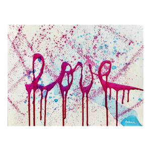 Original “Love” Drip Pop Art Painting by Arlene Carr