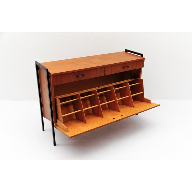 Brown Teak Shoe Cabinet with Hinged Door, Germany, 1960s For Sale - Image 8 of 13