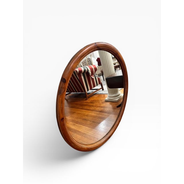 Rustic 1990s Henredon Round Wall Mirror For Sale - Image 3 of 9