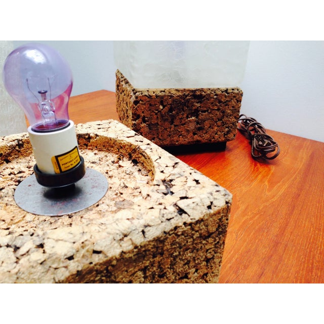 Ice Cube Crackled Glass Table Lamps - A Pair For Sale In Los Angeles - Image 6 of 10