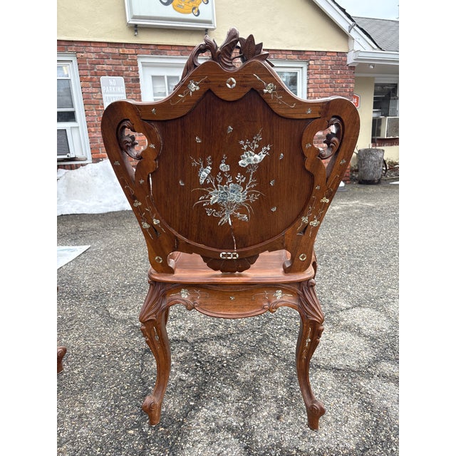 1970s Pair of Inlay Arm Chairs For Sale - Image 13 of 18