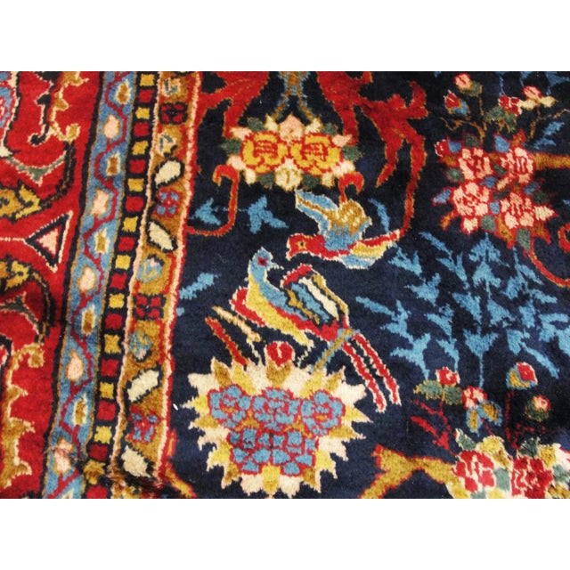 Antique Indo Agra/ Larestan Carpet, Birds of Love, 6'11" × 17'3" For Sale In Chicago - Image 6 of 10